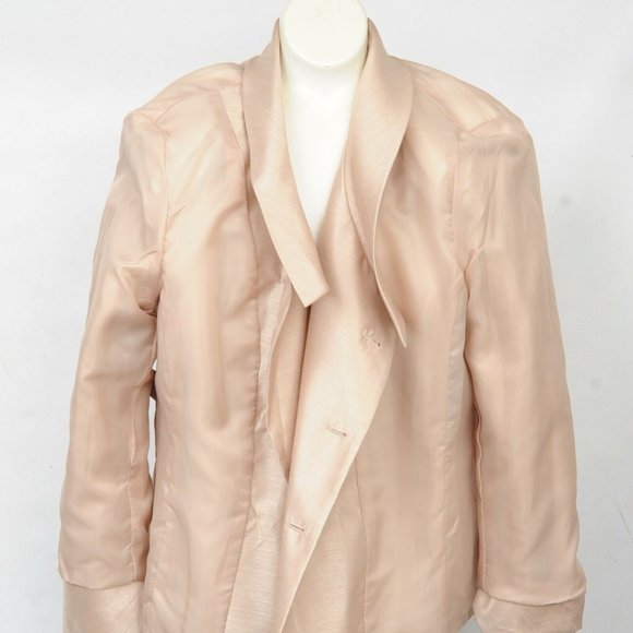 Le Suit Essentials Champagne Shimmer Skirt Suit Set Womens14 Mother of Bride